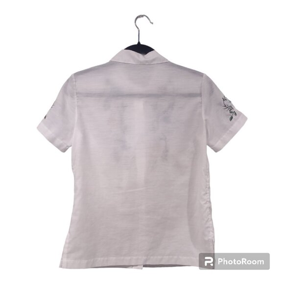 Vintage Tramo Embroidered Short Sleeve Button down Top Size 38 (M) - Picture 2 of 10